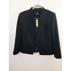 J. Crew Women's Black Lined Blazer Open Front In Size 10P
